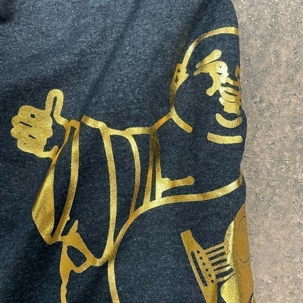 New True Religion Black gold Logo Buddha Guitar